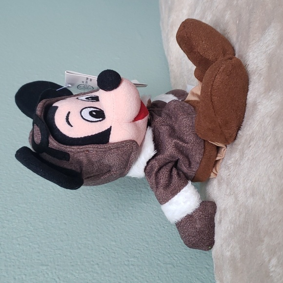 Pilot Mickey Bean Bag 10" w/flight jacket helmet, goggles ~Disney Character, NWT - Picture 3 of 10